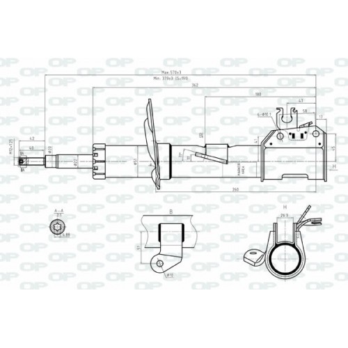 SHOCK ABSORBER OP FRONT LEFT SIDE 1 PCS 