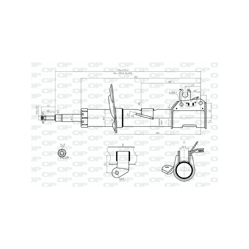 SHOCK ABSORBER OP FRONT LEFT SIDE 1 PCS 