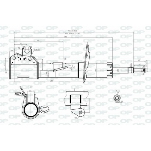 SHOCK ABSORBER OP FRONT RIGHT SIDE 1 PCS 