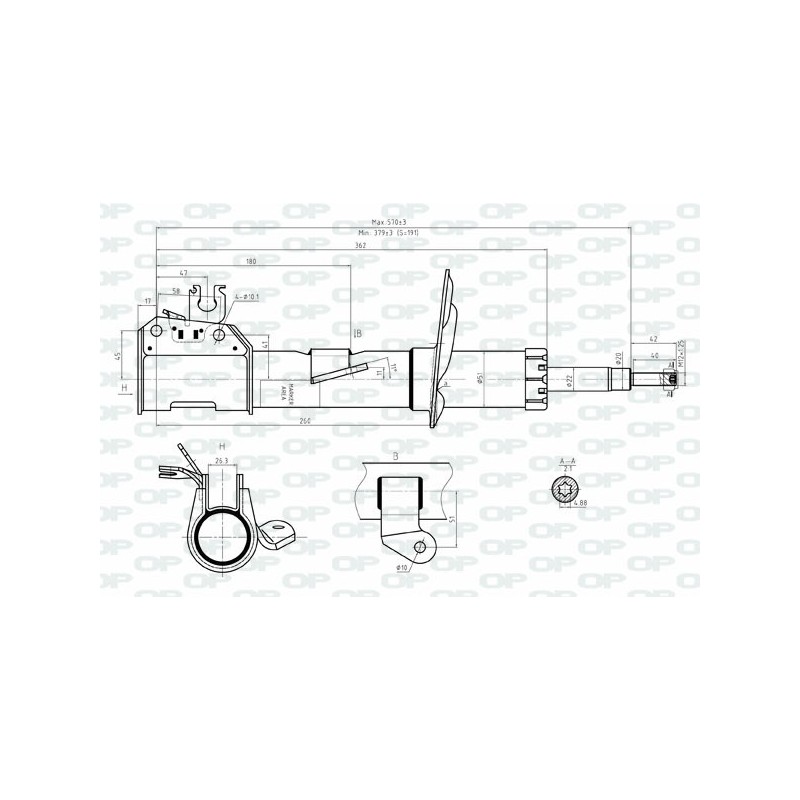 SHOCK ABSORBER OP FRONT RIGHT SIDE 1 PCS 