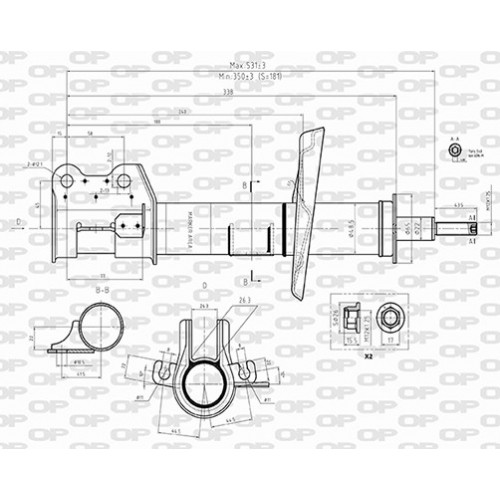 SHOCK ABSORBER OP FRONT RIGHT SIDE 1 PCS 