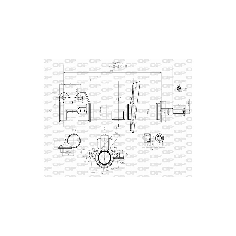 SHOCK ABSORBER OP FRONT RIGHT SIDE 1 PCS 