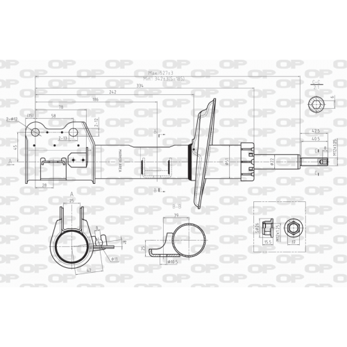 SHOCK ABSORBER OP FRONT RIGHT SIDE 1 PCS 