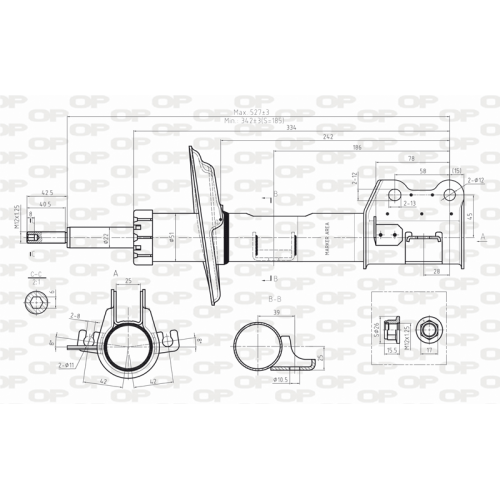 SHOCK ABSORBER OP FRONT LEFT SIDE 1 PCS 