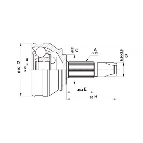 CV JOINT OPEN PARTS SPIN JOINT 1pcs 