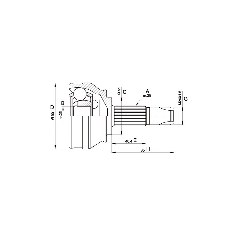 CV JOINT OPEN PARTS SPIN JOINT 1pcs 