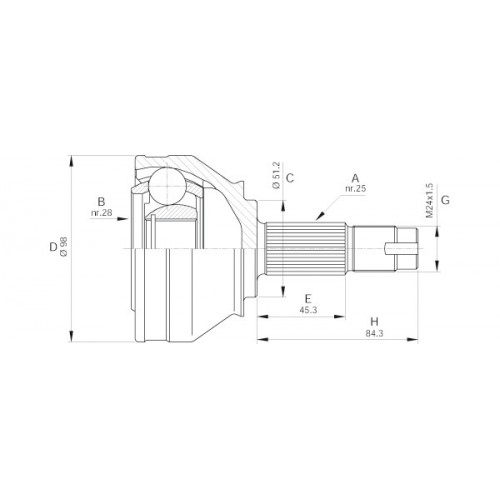 CV JOINT OPEN PARTS SPIN JOINT 1pcs 