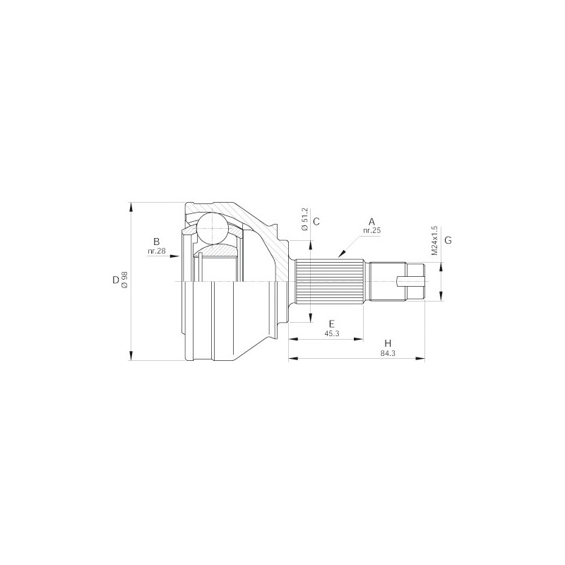 CV JOINT OPEN PARTS SPIN JOINT 1pcs 