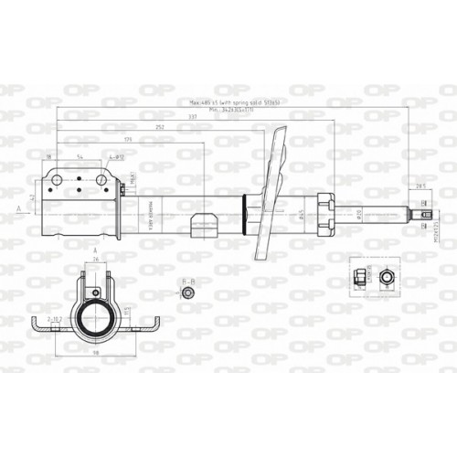 SHOCK ABSORBER OP FRONT 1 PCS 