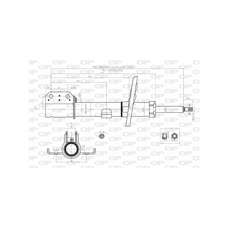 SHOCK ABSORBER OP FRONT 1 PCS 