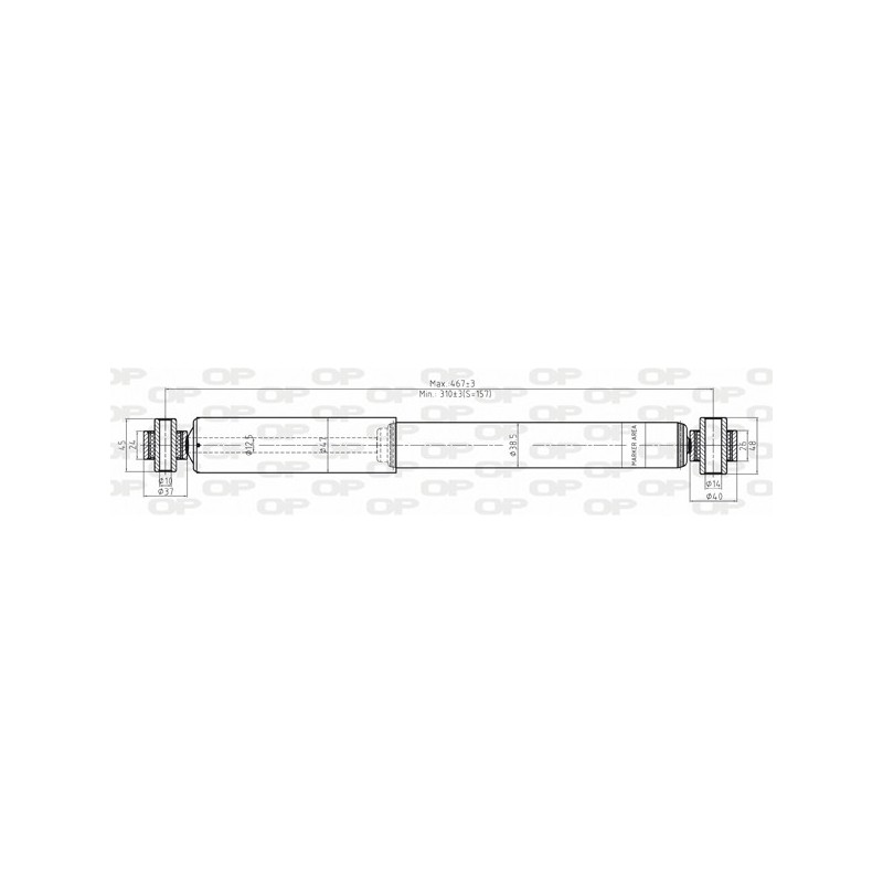 SHOCK ABSORBER OP REAR 1 PCS 