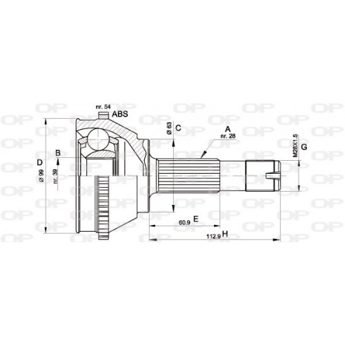 CV JOINT OPEN PARTS SPIN JOINT 1pcs 