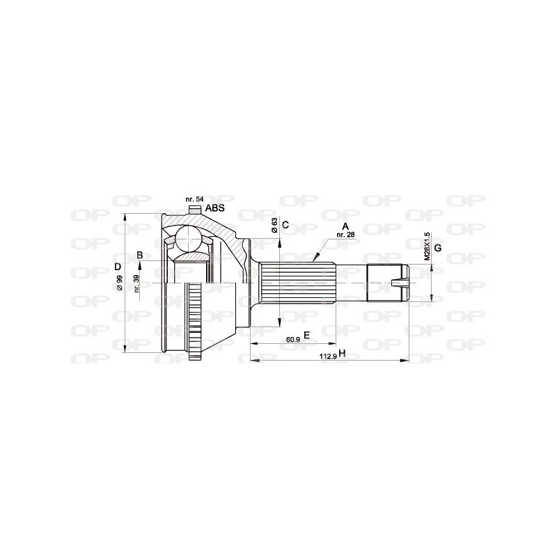 CV JOINT OPEN PARTS SPIN JOINT 1pcs 