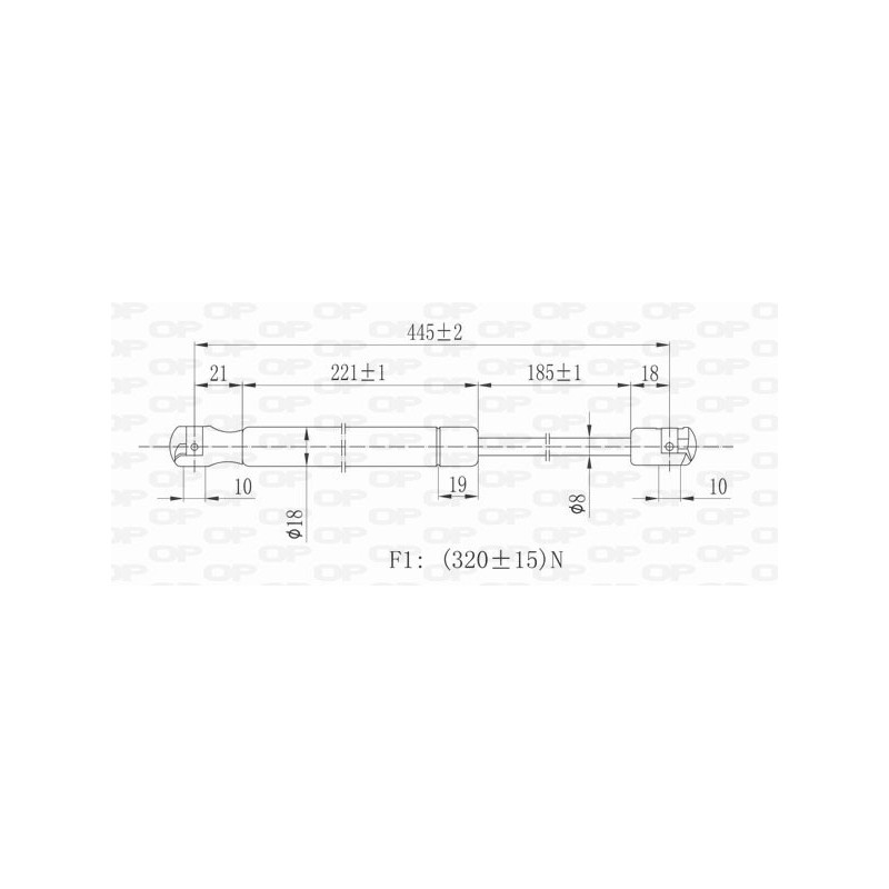 GAS SPRING OP 1PCS 