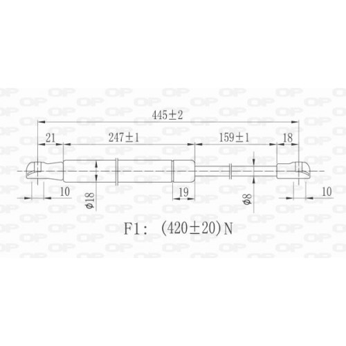 GAS SPRING OP 1PCS 