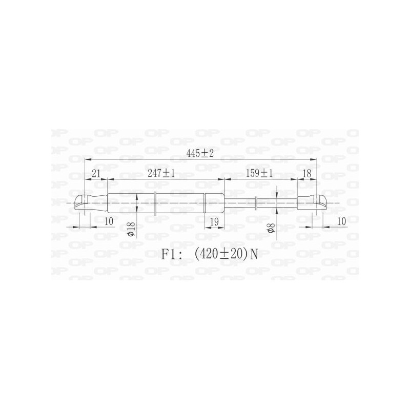 GAS SPRING OP 1PCS 