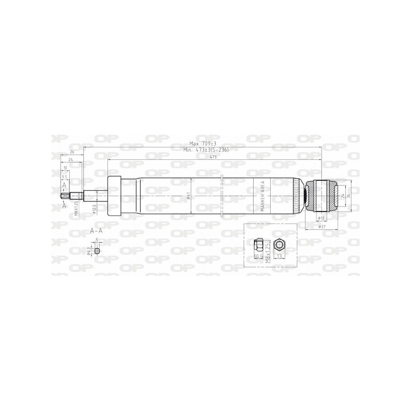 SHOCK ABSORBER OP REAR 1 PCS 