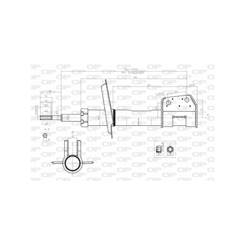 SHOCK ABSORBER OP FRONT 1 PCS 