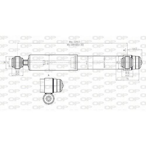 SHOCK ABSORBER OP REAR 1 PCS 