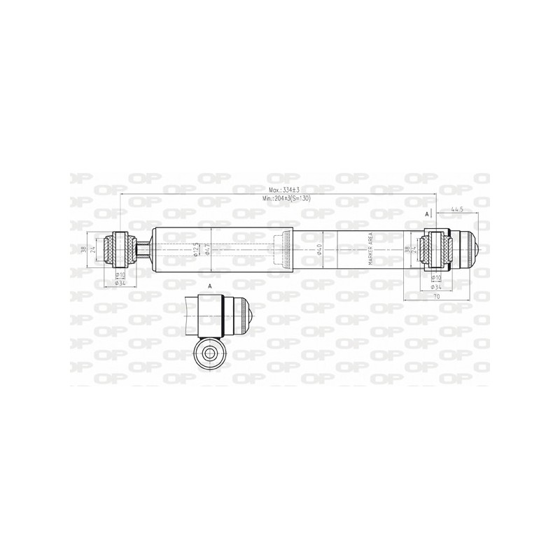 SHOCK ABSORBER OP REAR 1 PCS 