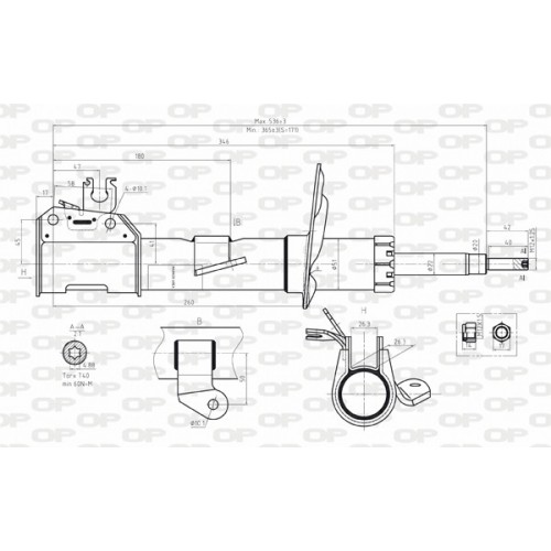 SHOCK ABSORBER OP FRONT RIGHT SIDE 1 PCS 