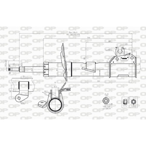 SHOCK ABSORBER OP FRONT LEFT SIDE 1 PCS 