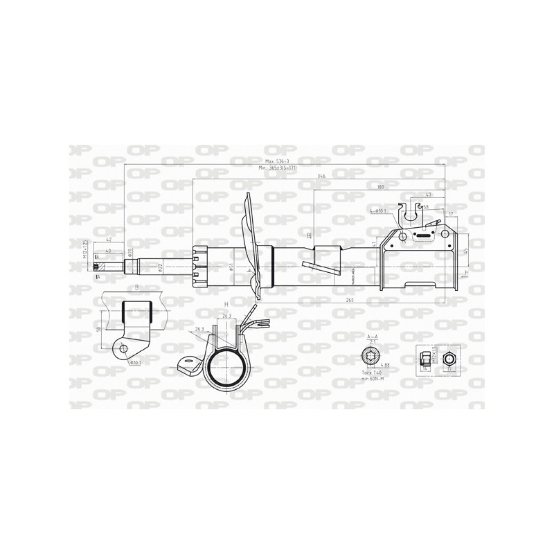 SHOCK ABSORBER OP FRONT LEFT SIDE 1 PCS 