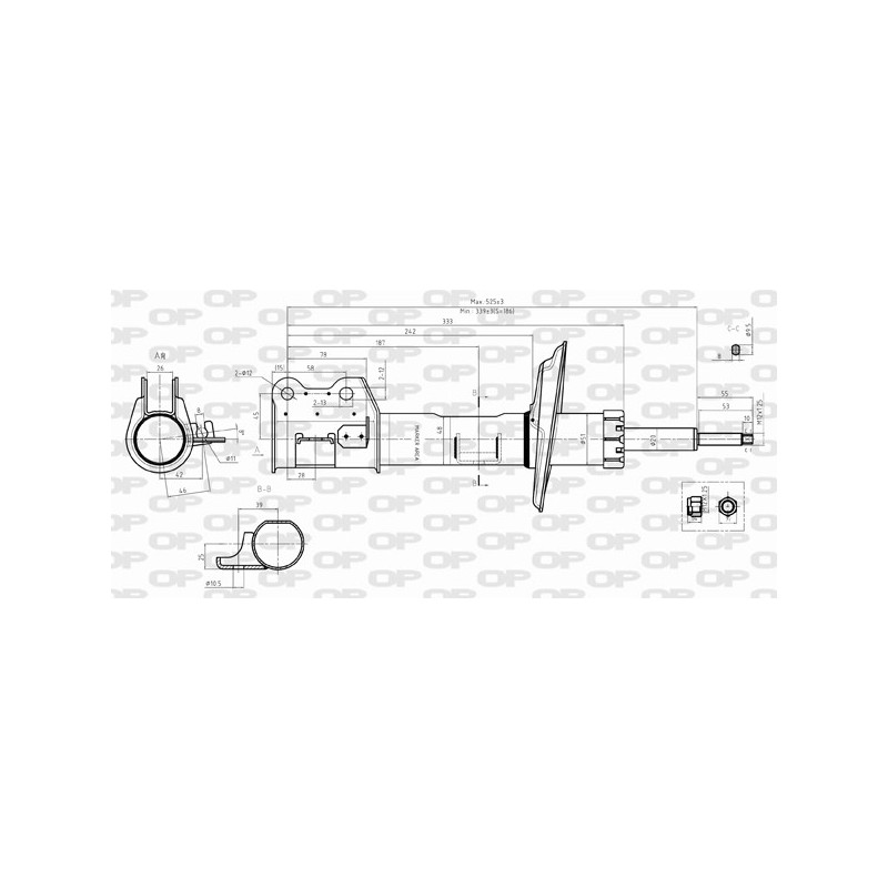 SHOCK ABSORBER OP FRONT RIGHT SIDE 1 PCS 