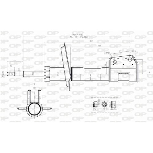 SHOCK ABSORBER OP FRONT 1 PCS 