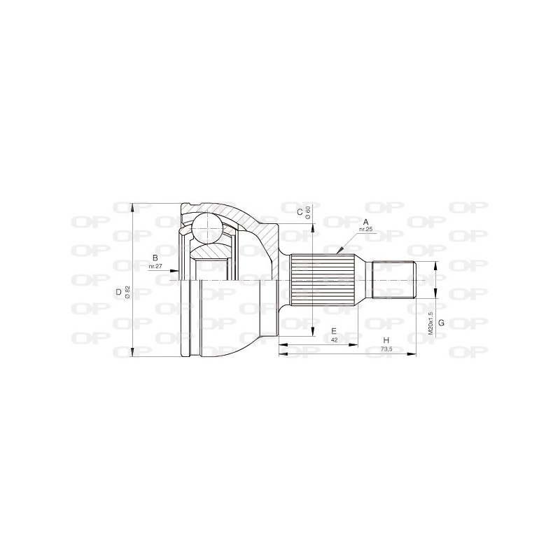 CV JOINT OPEN PARTS SPIN JOINT 1pcs 
