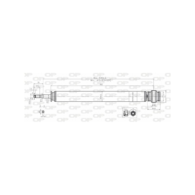 SHOCK ABSORBER OP REAR 1 PCS 