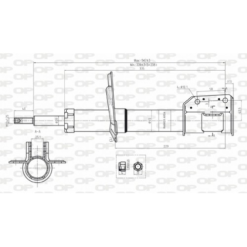 SHOCK ABSORBER OP FRONT 1 PCS 