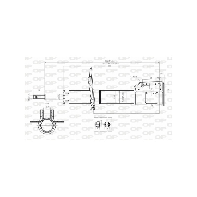 SHOCK ABSORBER OP FRONT 1 PCS 