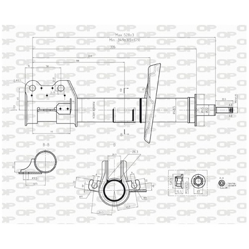 SHOCK ABSORBER OP FRONT RIGHT SIDE 1 PCS 