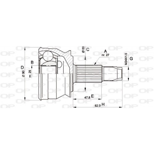 CV JOINT OPEN PARTS SPIN JOINT *ESAURIM 