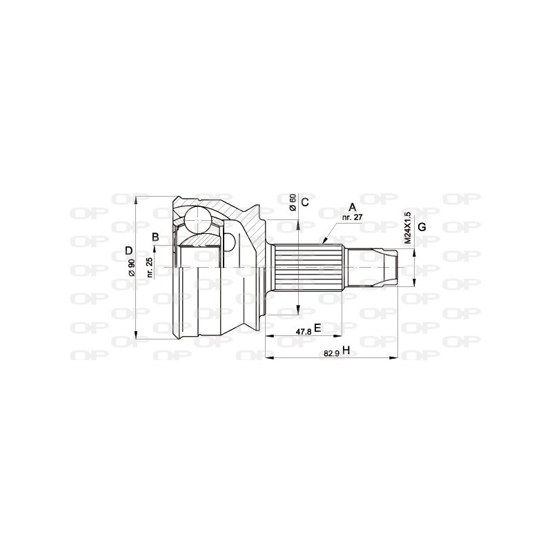 CV JOINT OPEN PARTS SPIN JOINT *ESAURIM 