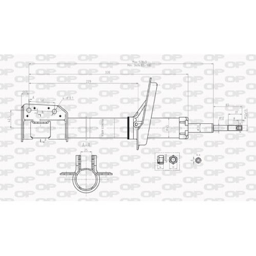 SHOCK ABSORBER OP FRONT 1 PCS 