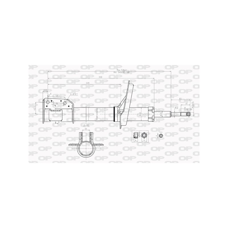 SHOCK ABSORBER OP FRONT 1 PCS 